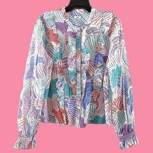 Warm Multicolor Patterned Women's Top